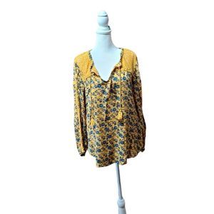 Nwt Large Golden Apricot crochet long sleeve shirt